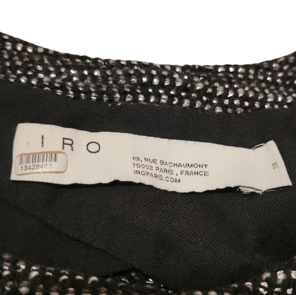 IRO Shakes Wool Blend Tweed Jacket Women's Medium / US 6 Black w/ Silver Buttons - Picture 3 of 9